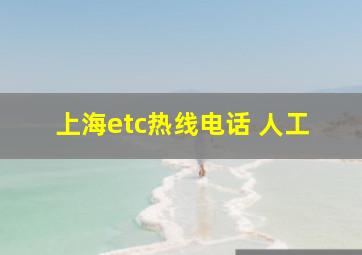 上海etc热线电话 人工